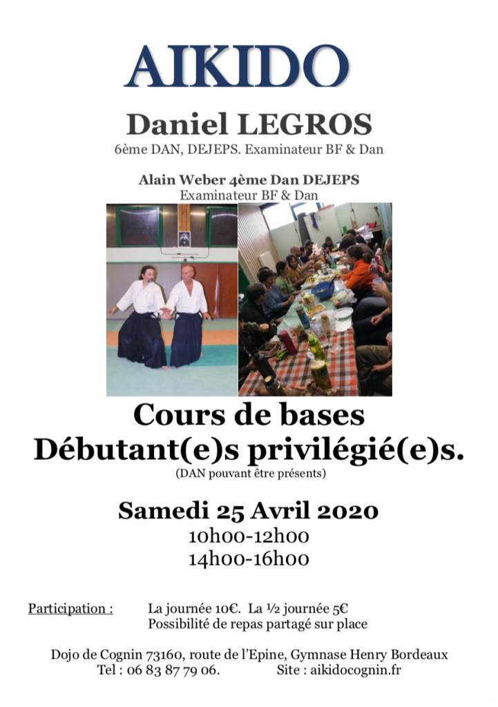 stage avril 2020 débutant aikido