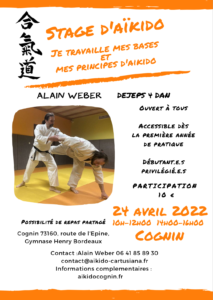 Stage aikido débutant cognin avril 2022